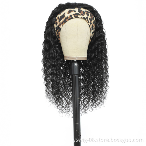 Remy Human Hair Headband Wig, Headband Wig Human Hair for Black Women, 150% 180% Density Deep Wave Headband Human Hair Wig